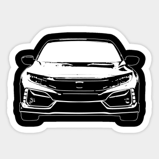 White Civic Type R Sketch Art Sticker